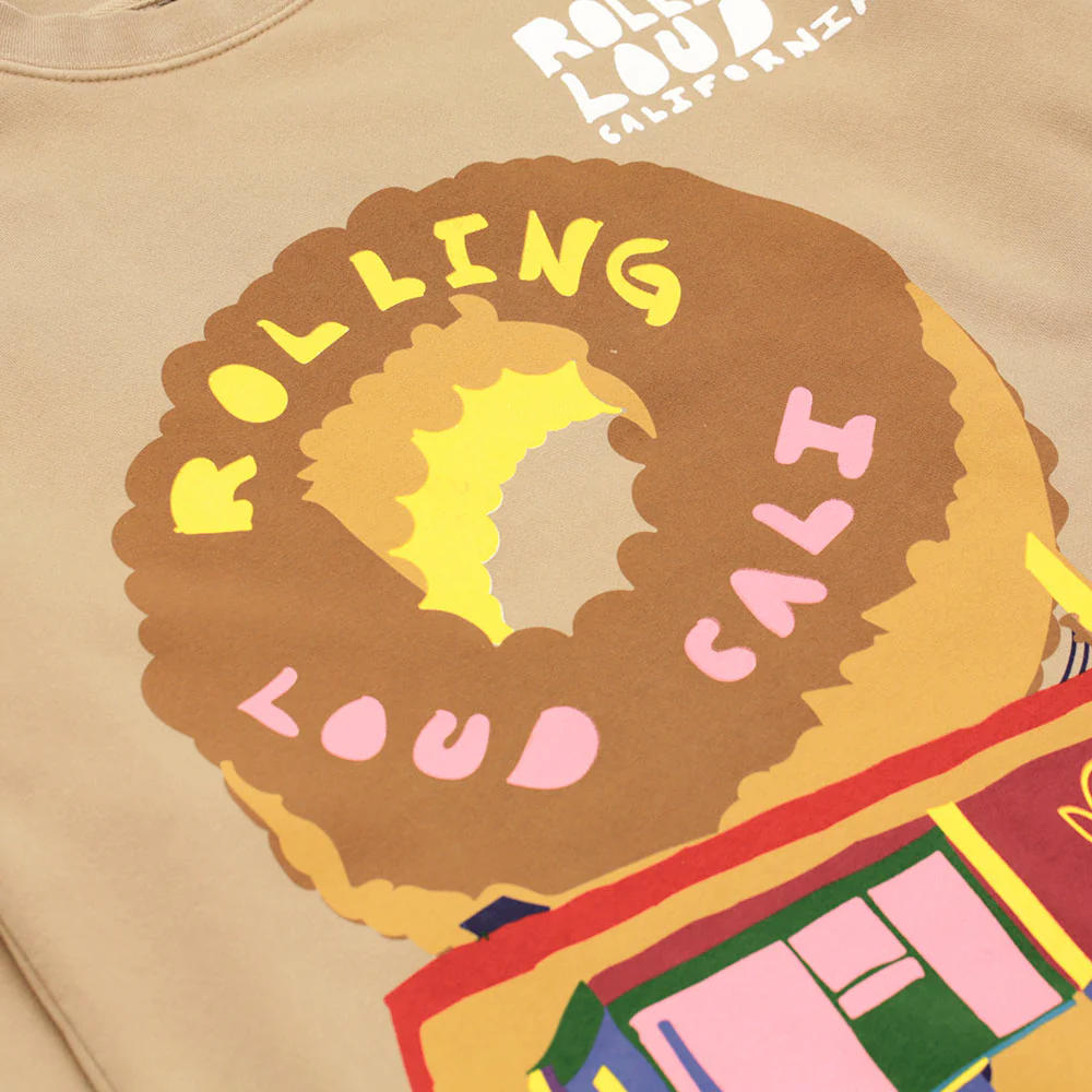 Donut Shop Vintage Crewneck Sand Cali 2021 - Image 3