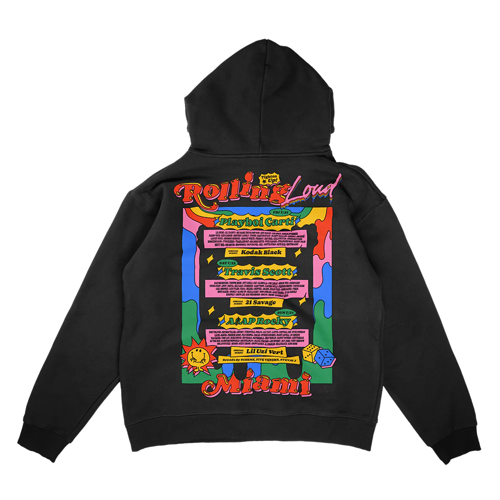 Exclusive Miami 23 Line Up Hoodie Black - Image 2