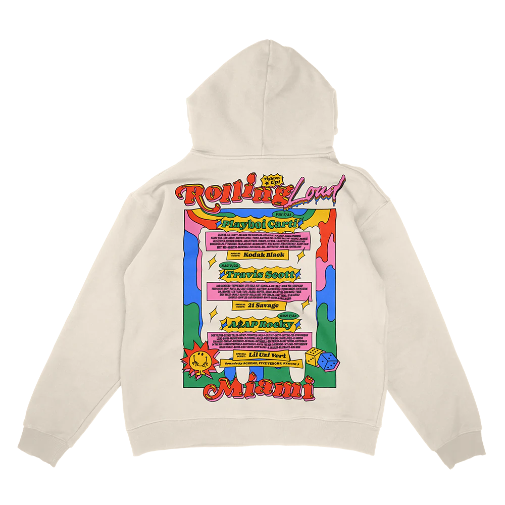 Exclusive Miami 23 Line Up Hoodie Bone