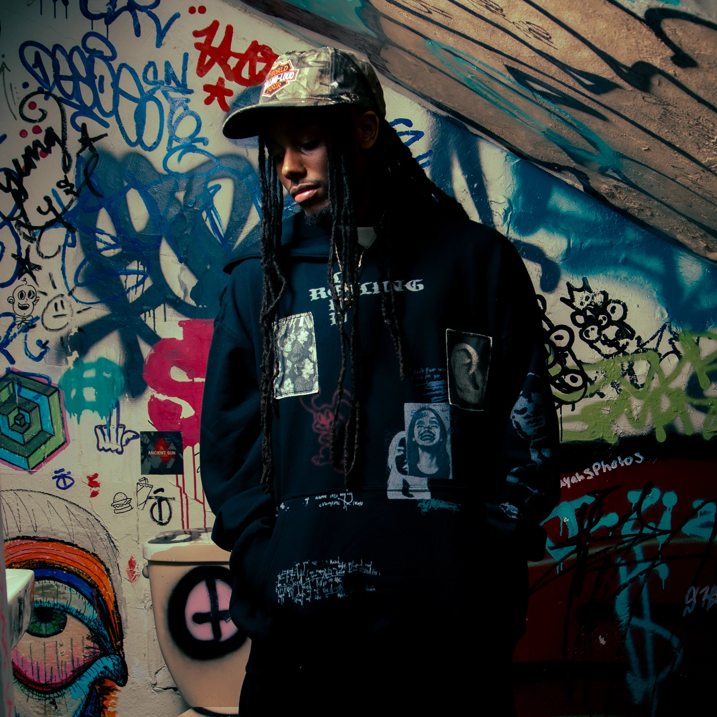 Moments Washed Black US 26 Lineup Hoodie - Image 2