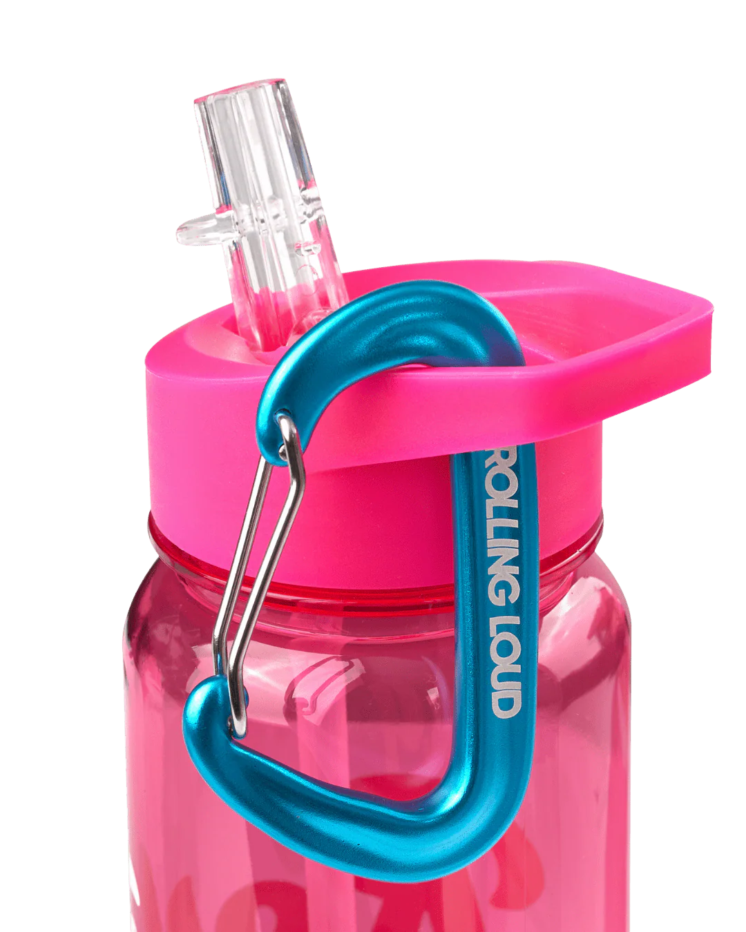 Nalgene Water Bottle w/ Carabiner Frosted Pink - Image 2