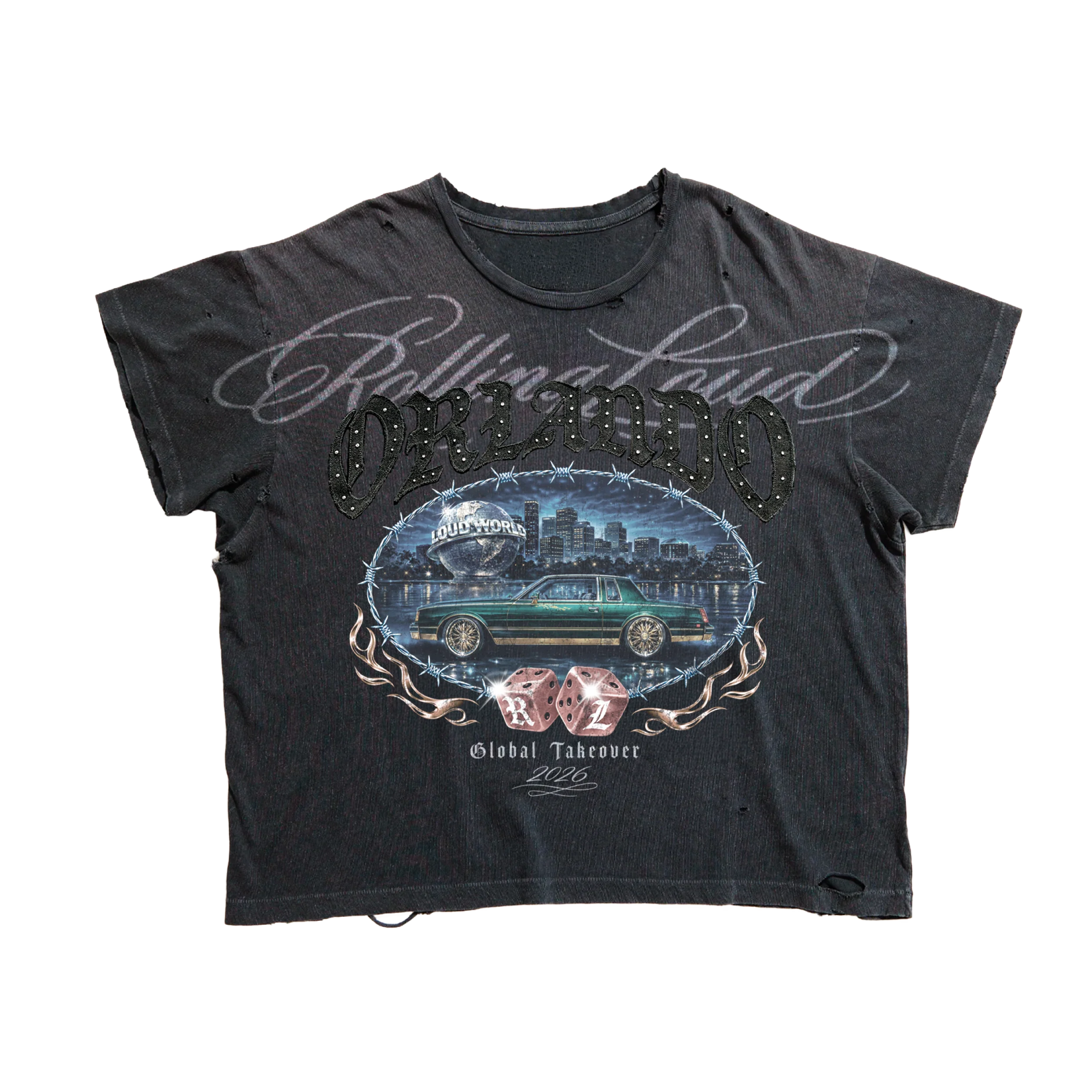Orlando Takeover Washed Black Bling 26 Lineup Tee
