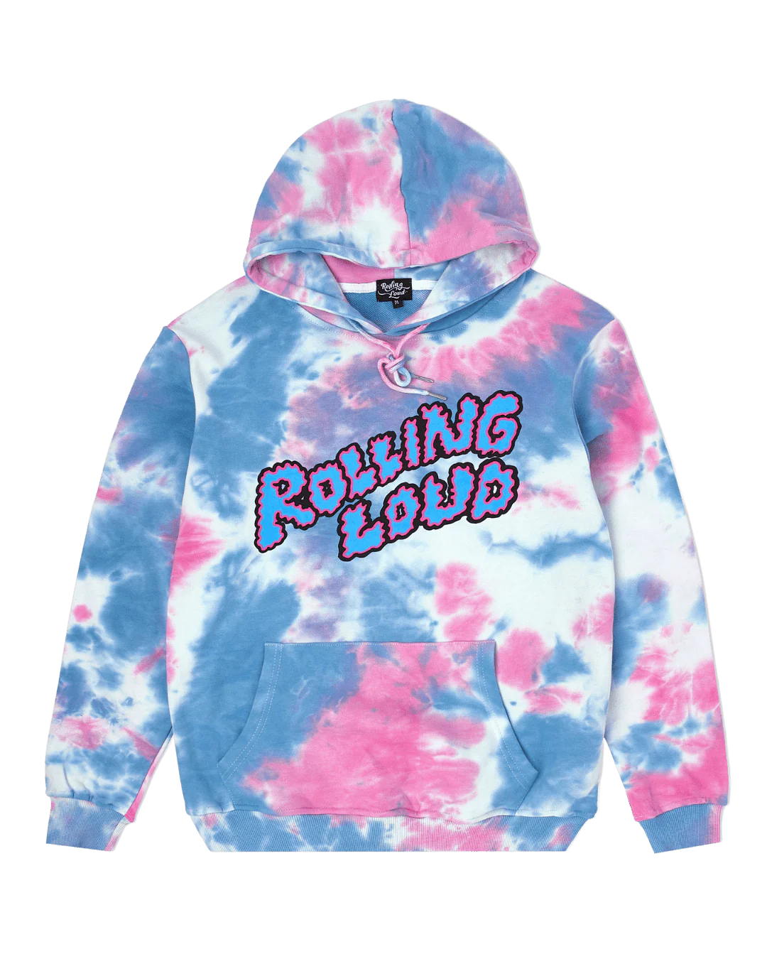 Puffy Logo Tie Dye Classic Pink Hoodie
