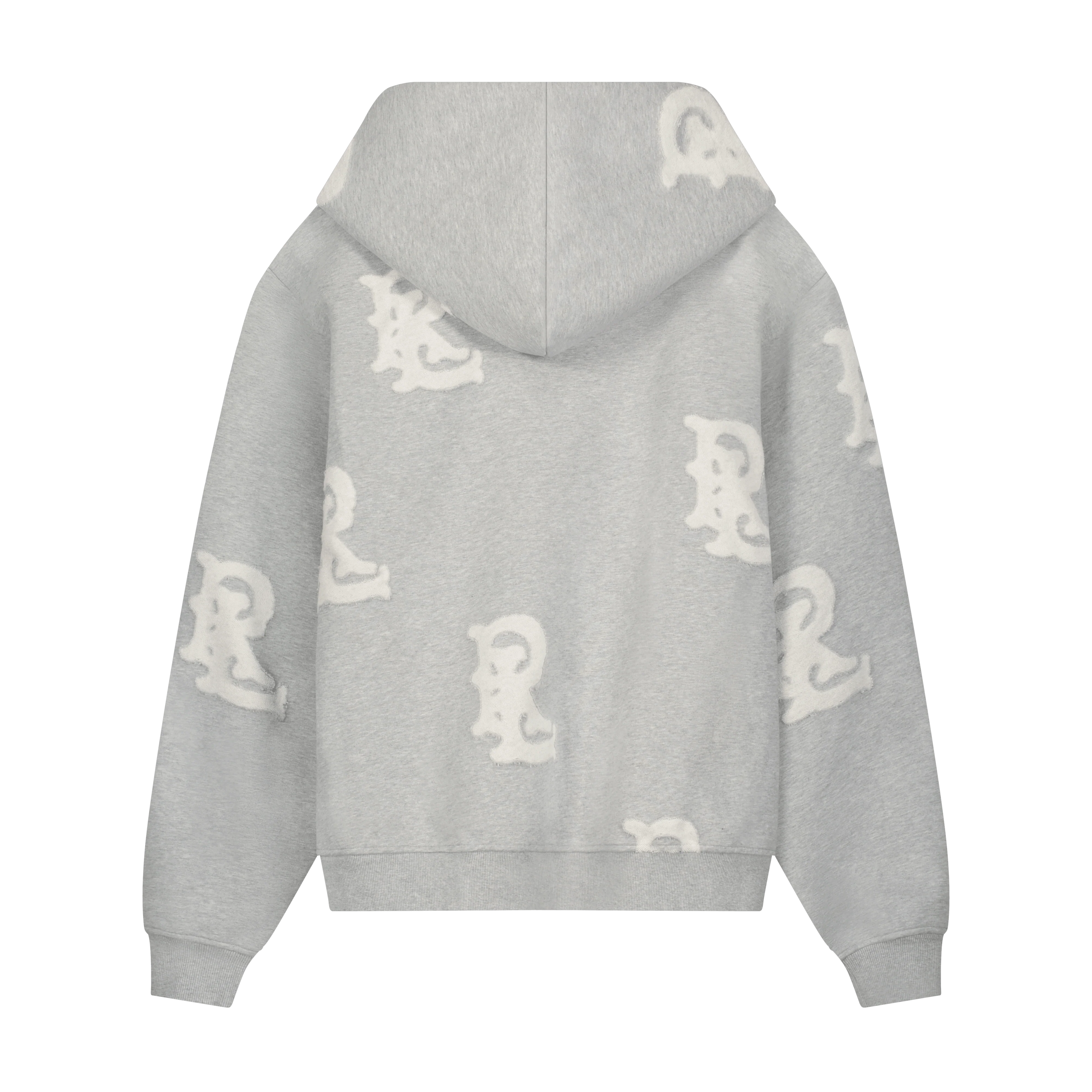 RL BURNOUT LOGO GREY ZIP UP HOODIE - Image 2