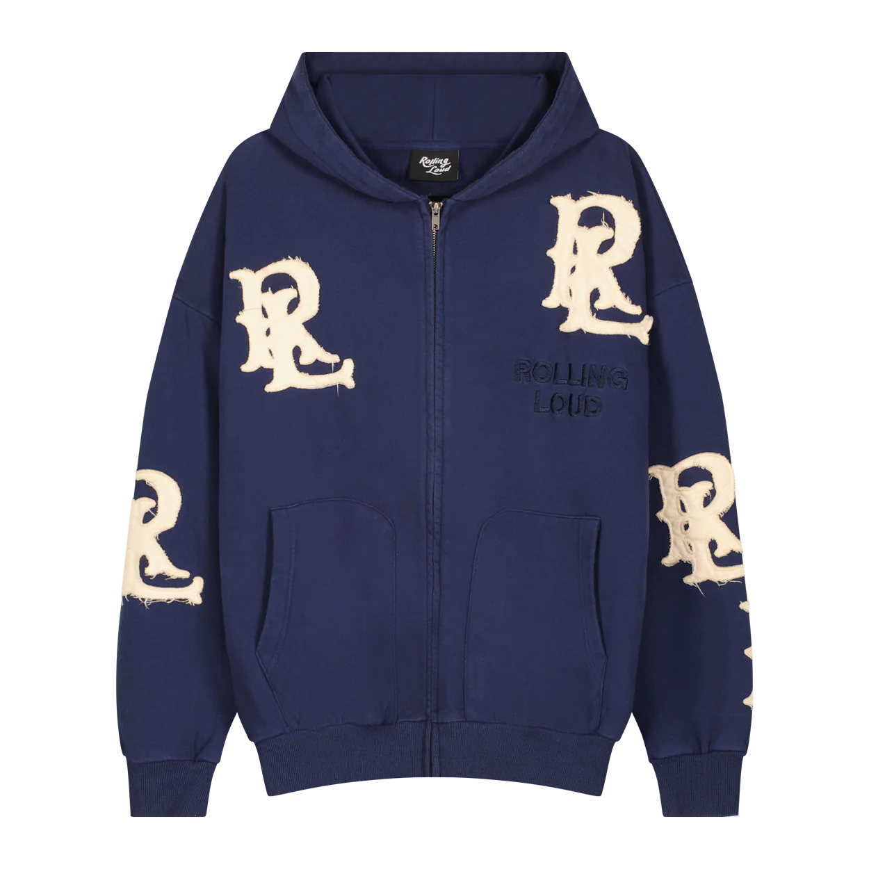RL LA 25 Applique RLs Navy Zip Hoodie