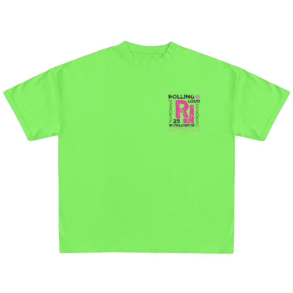 RL LA 25 Boxed In Lime Green Lineup Tee
