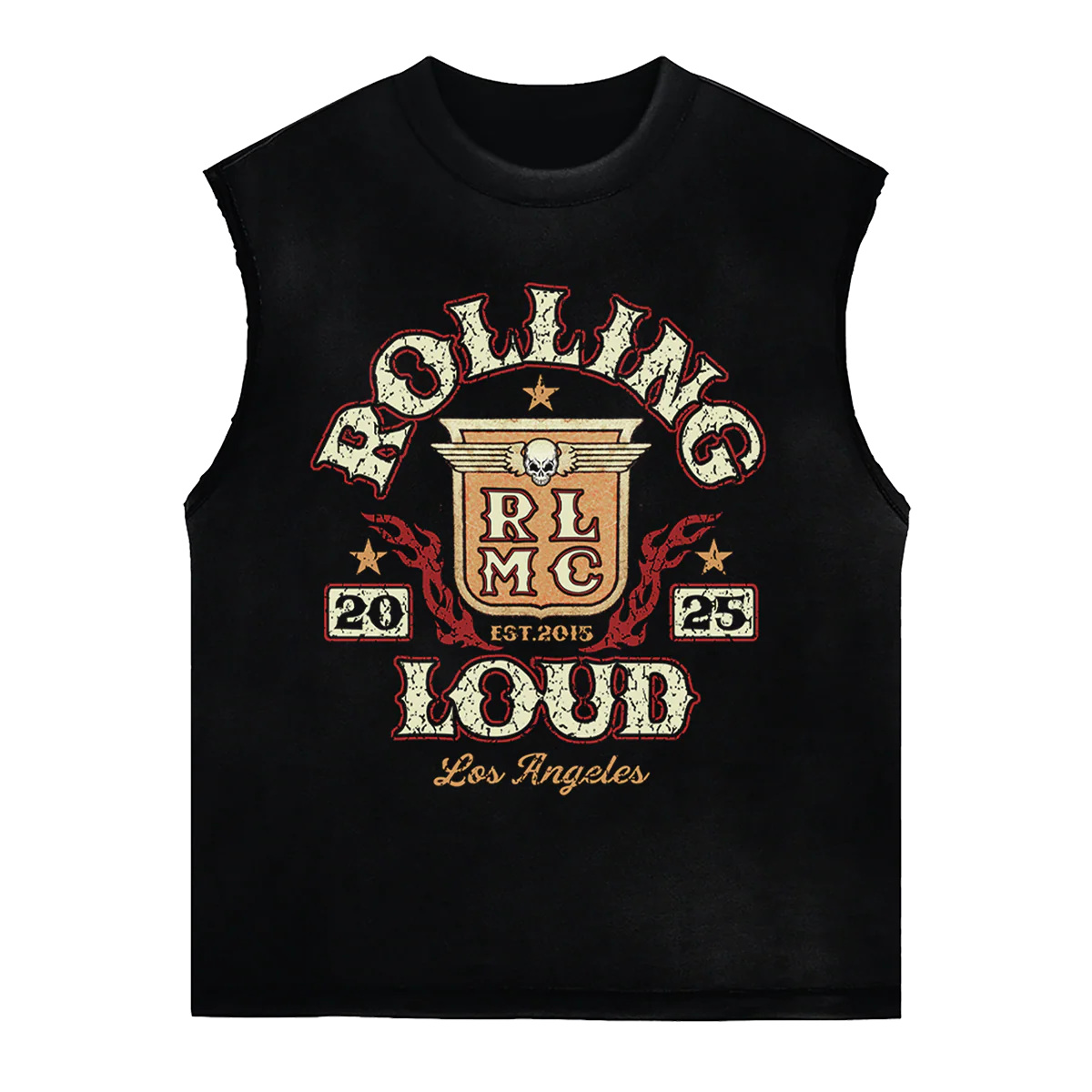 RL LA 25 Moto Crest Black Muscle Tee