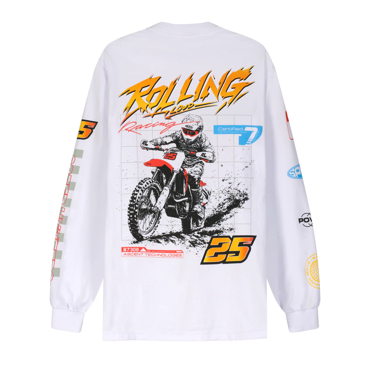 RL LA 25 Moto Cross White Long sleeve