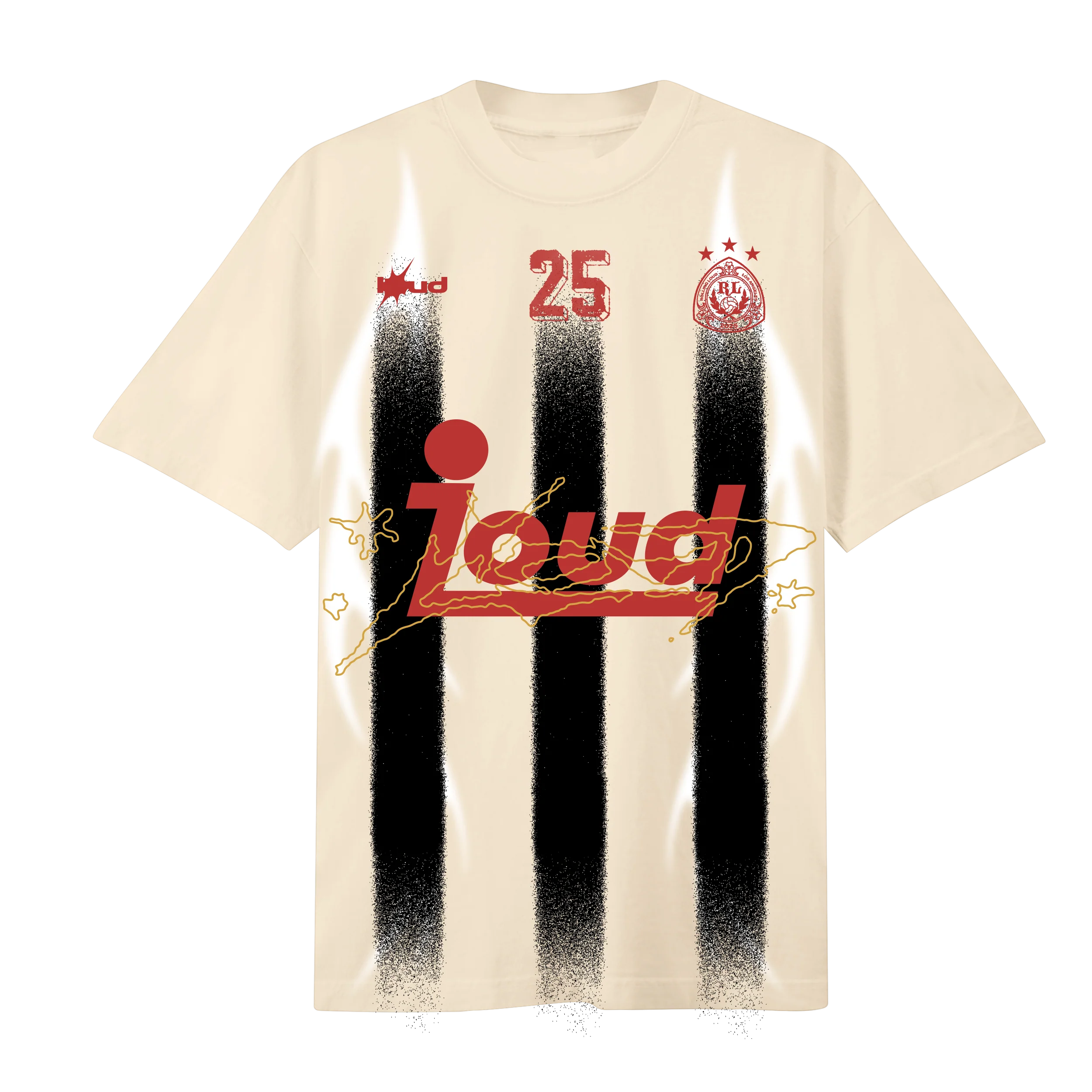 RL LA 25 Soccer Stripe Cream Tee