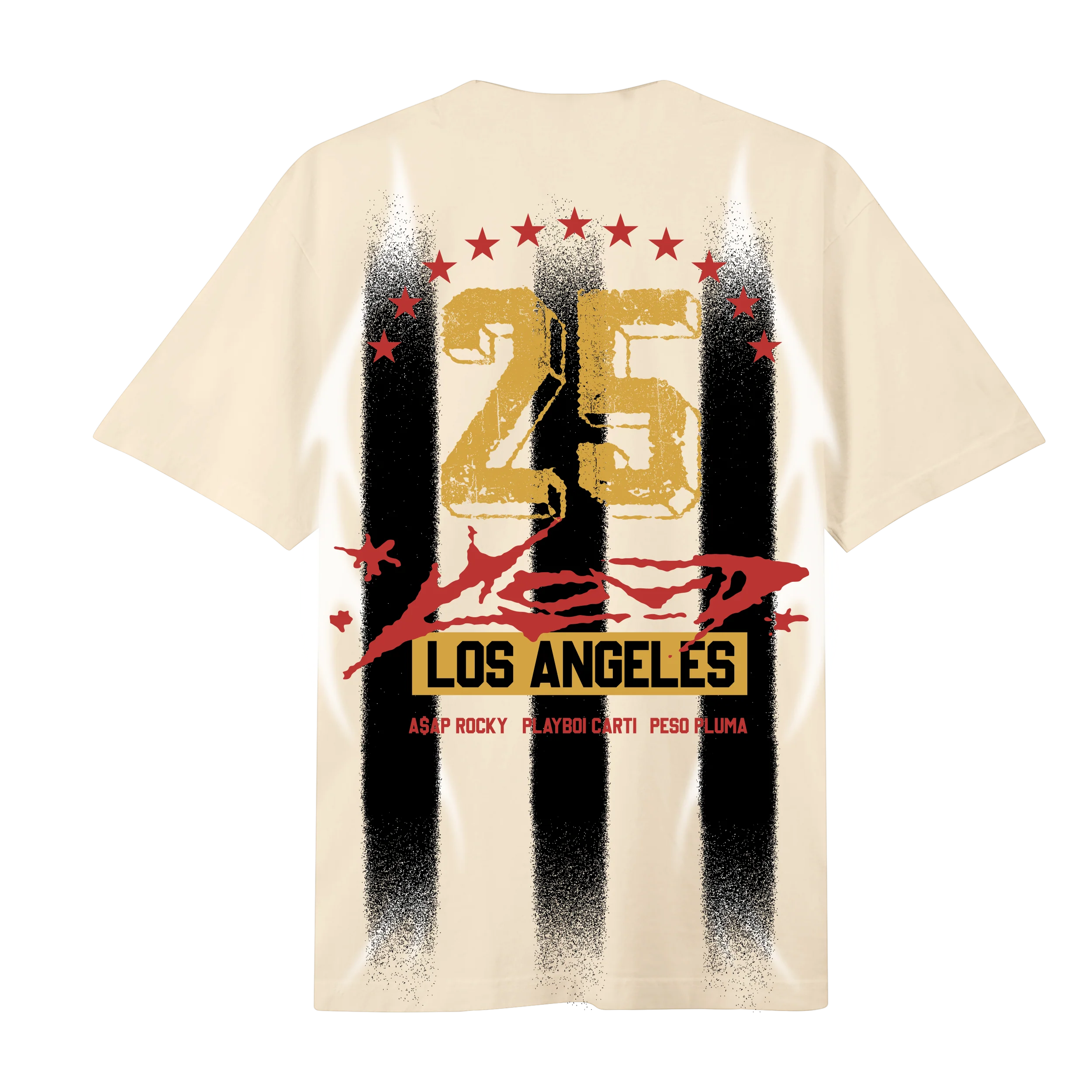 RL LA 25 Soccer Stripe Cream Tee - Image 2