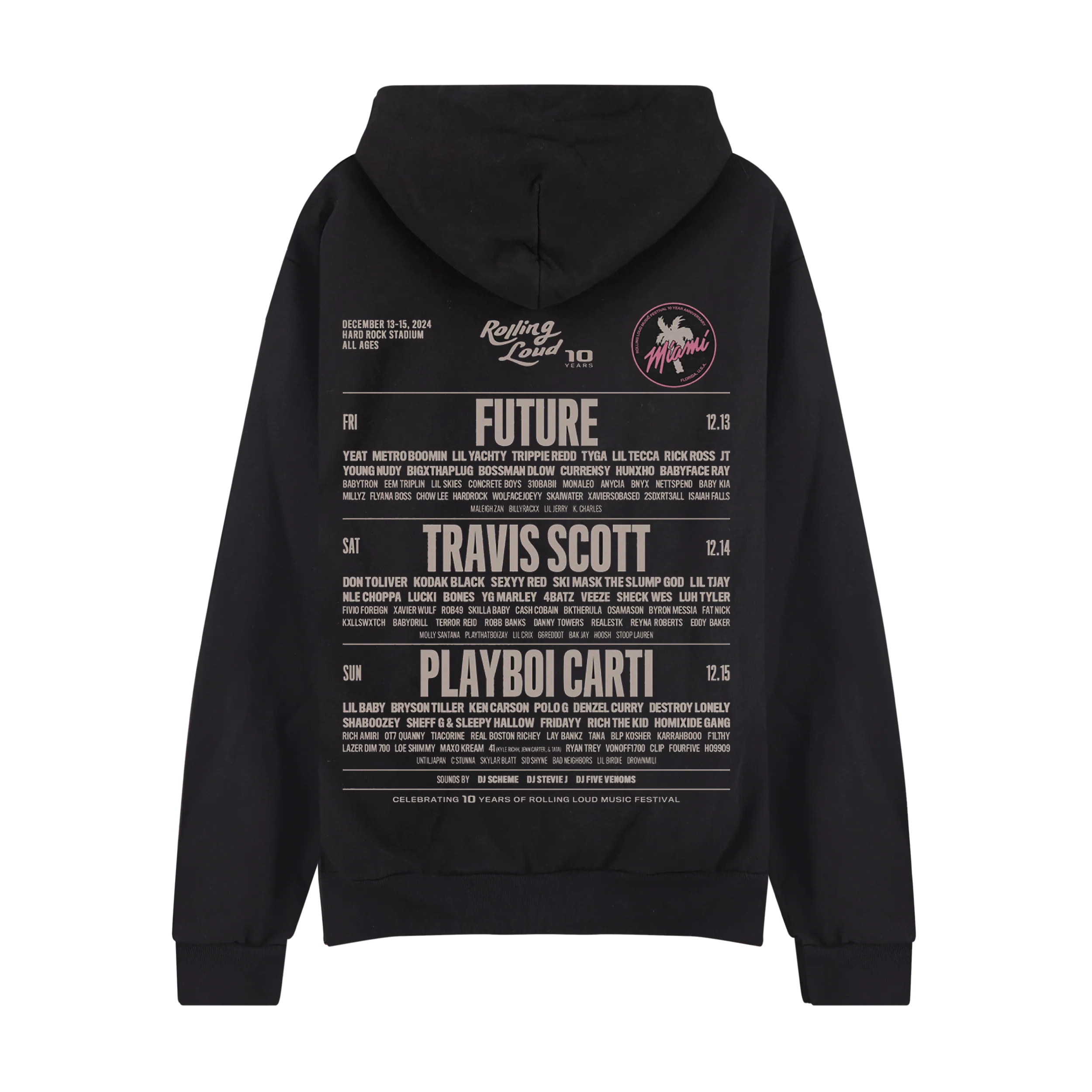 RL Miami 24 Pre-Sale Exclusive 10 Year Admat Black Lineup Hoodie - Image 2