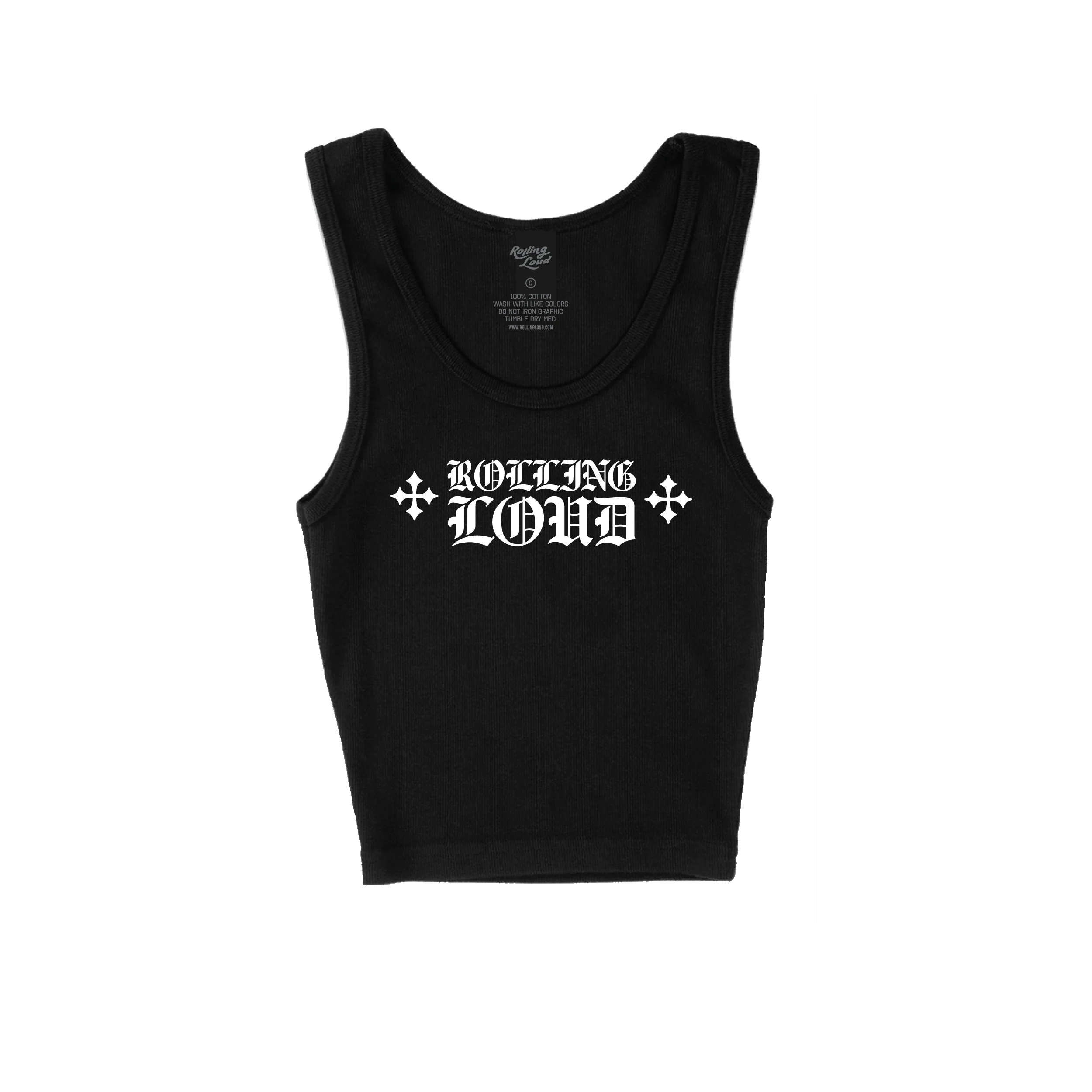 RL Loud Hearts Black Crop Tank
