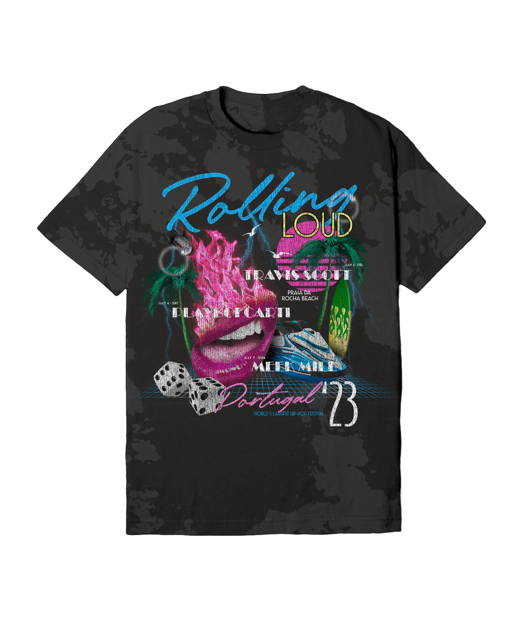 RL Portugal 23 Heatwave Black Tiedye Tee