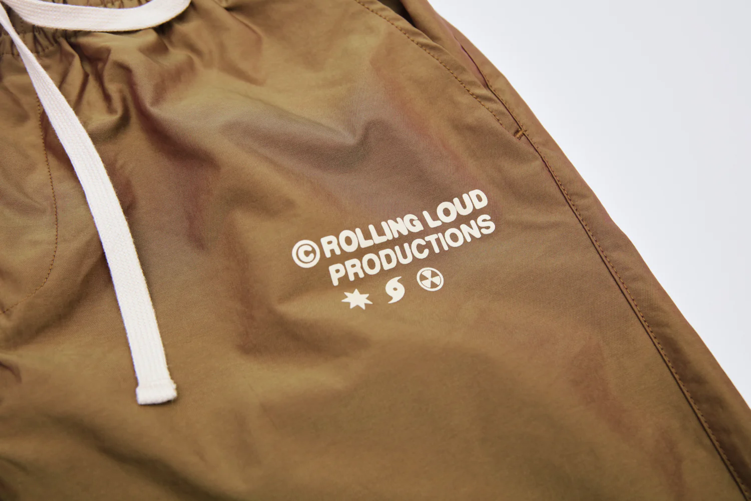 RL Productions Iridescent Gold Nylon Shorts - Image 2