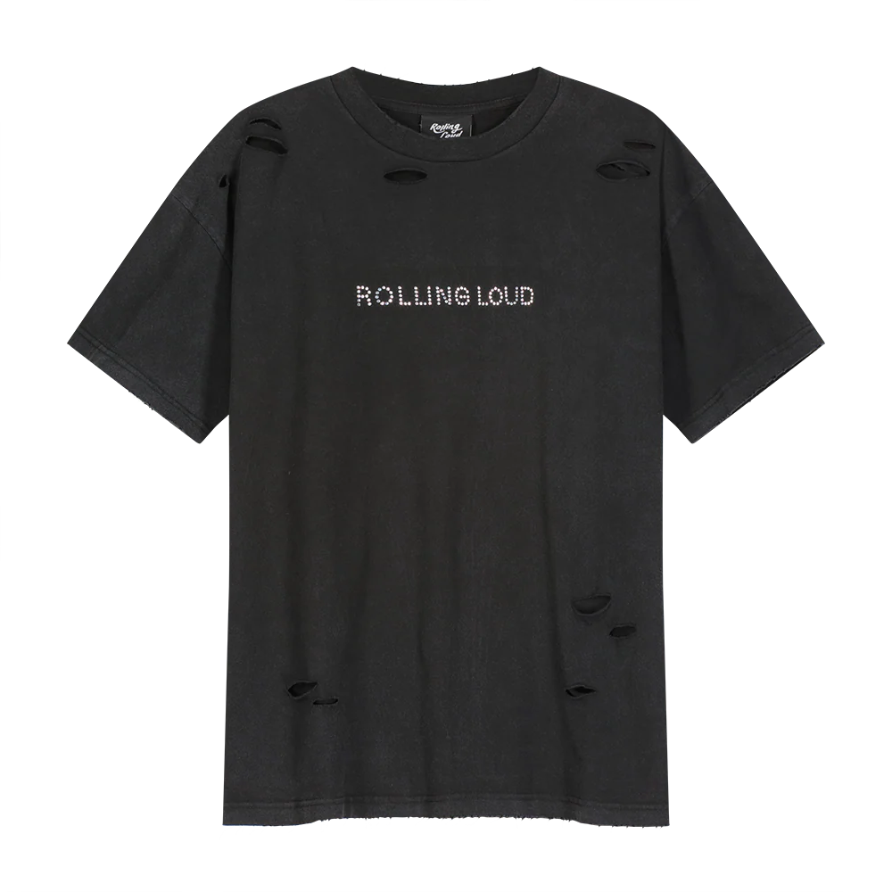 RL Rhinstone Logo Vintage Black Tee