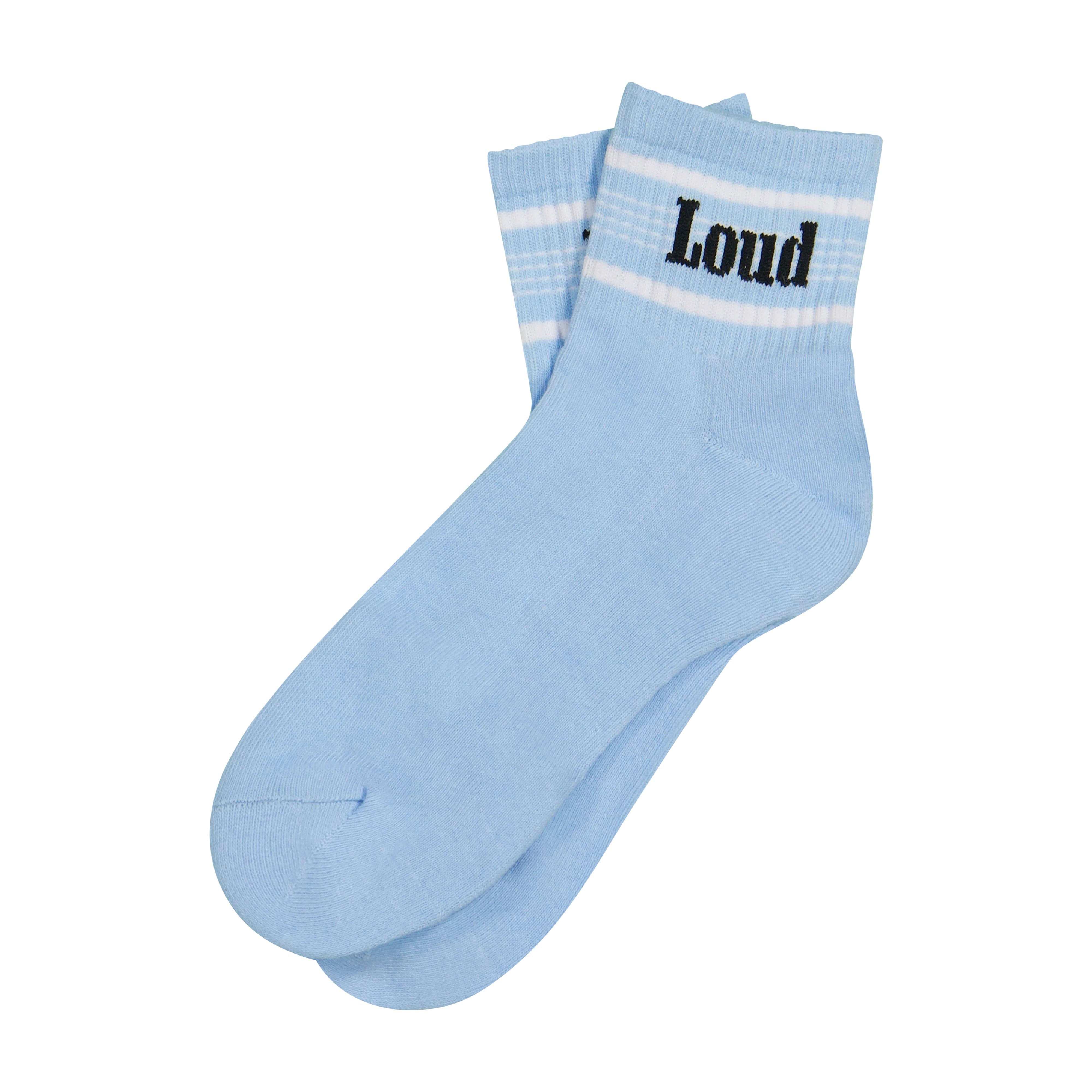 RL Stripe Baby Blue Quarter Socks