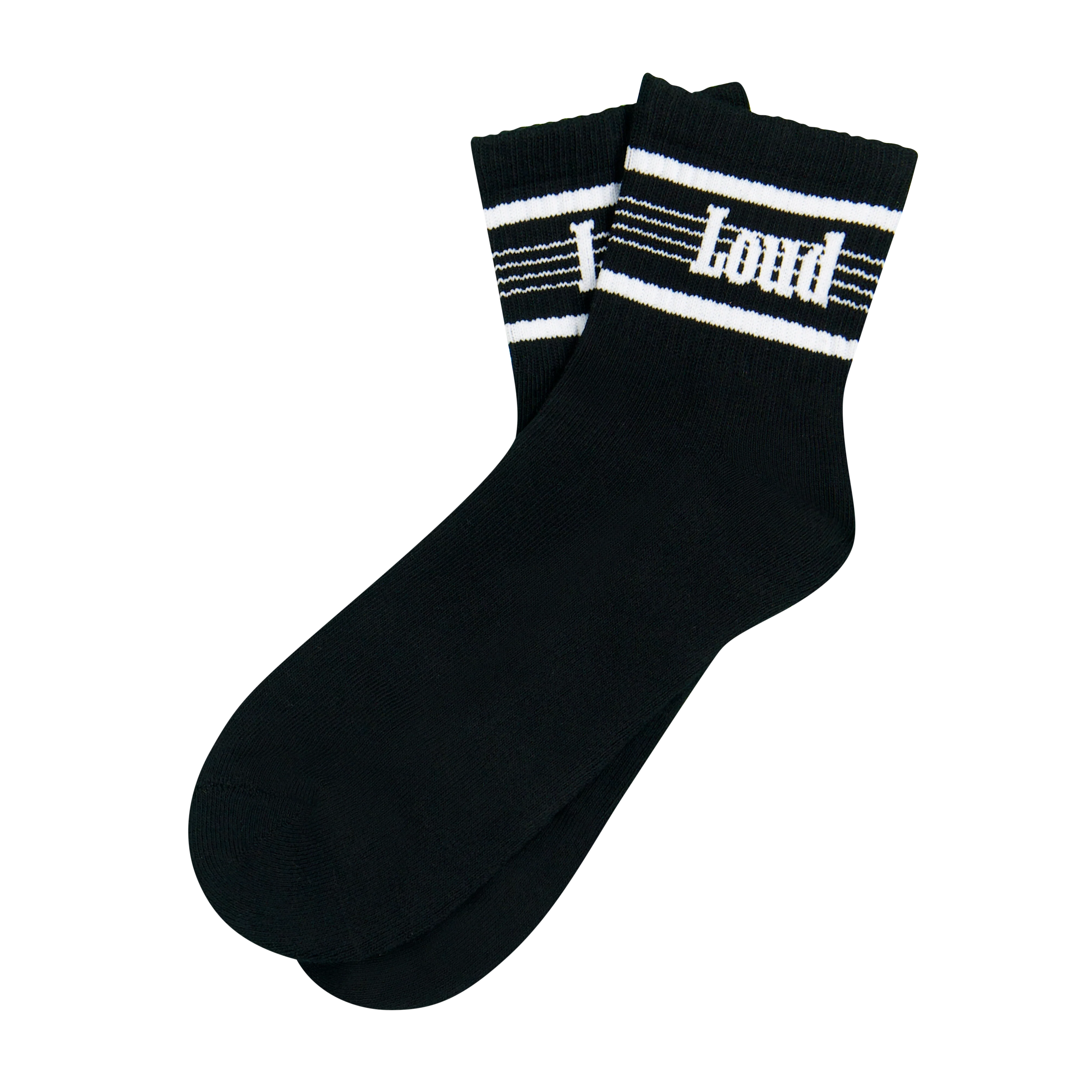 RL Stripe Black Quarter Socks
