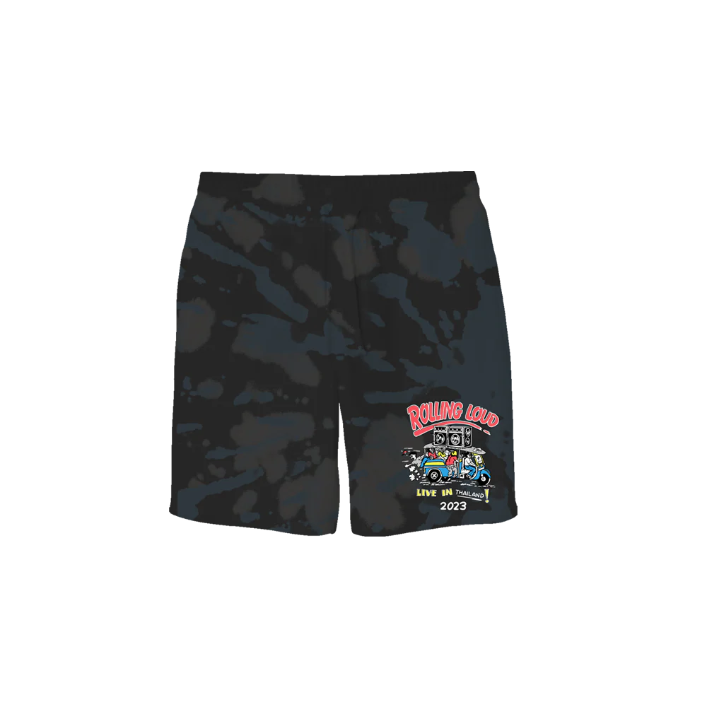 RL Thailand Tiger Style Black Tyedye Sweat Shorts
