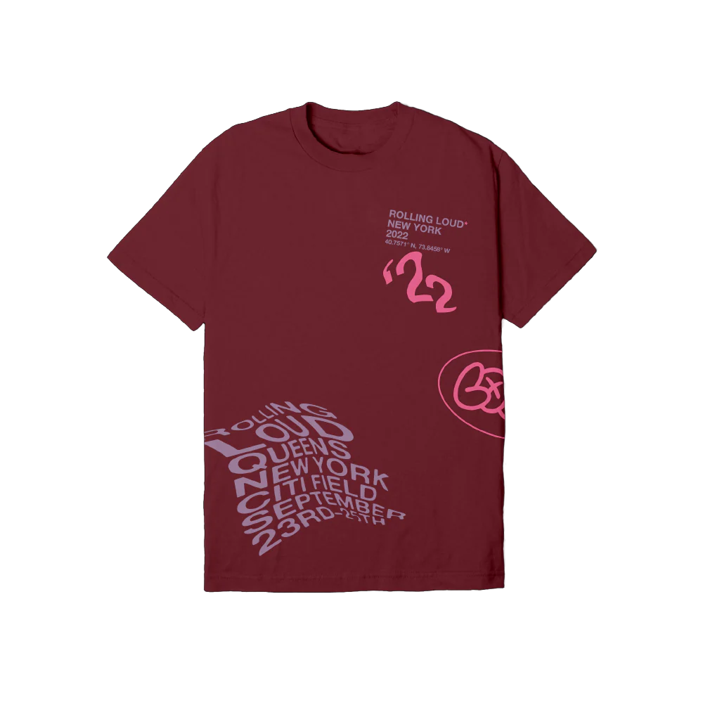 RL Warped T Shirt Maroon NYC 22