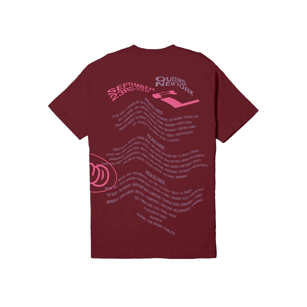 RL Warped T Shirt Maroon NYC 22 - Image 2