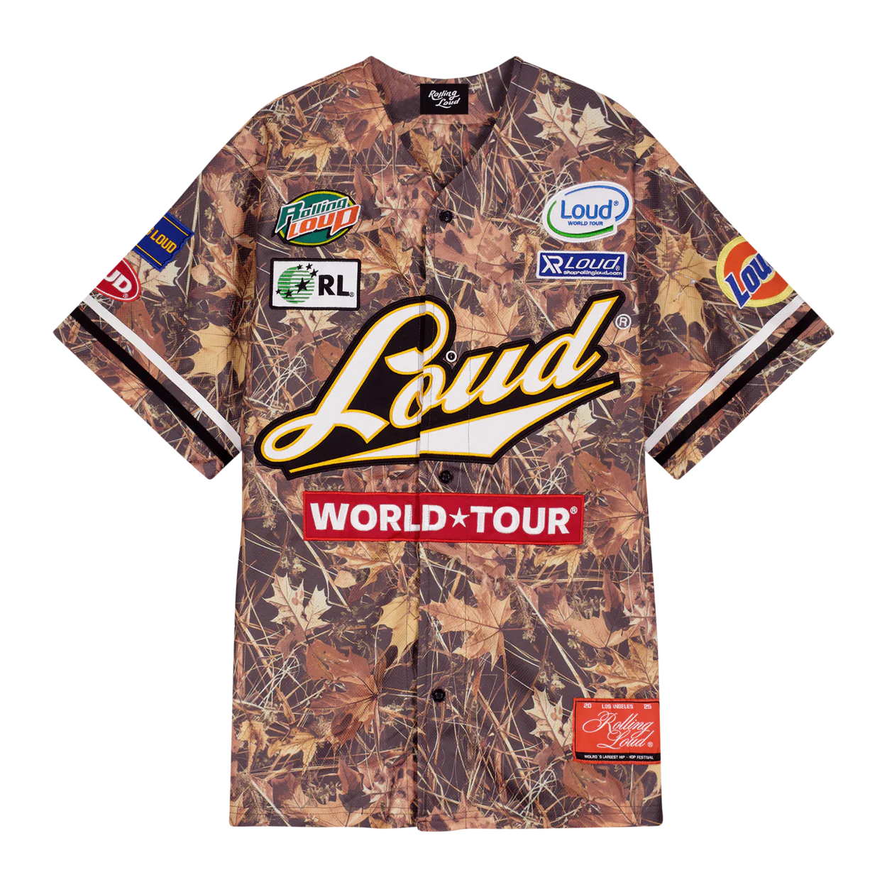 RL World Tour Patched Camo Baseball Jersey