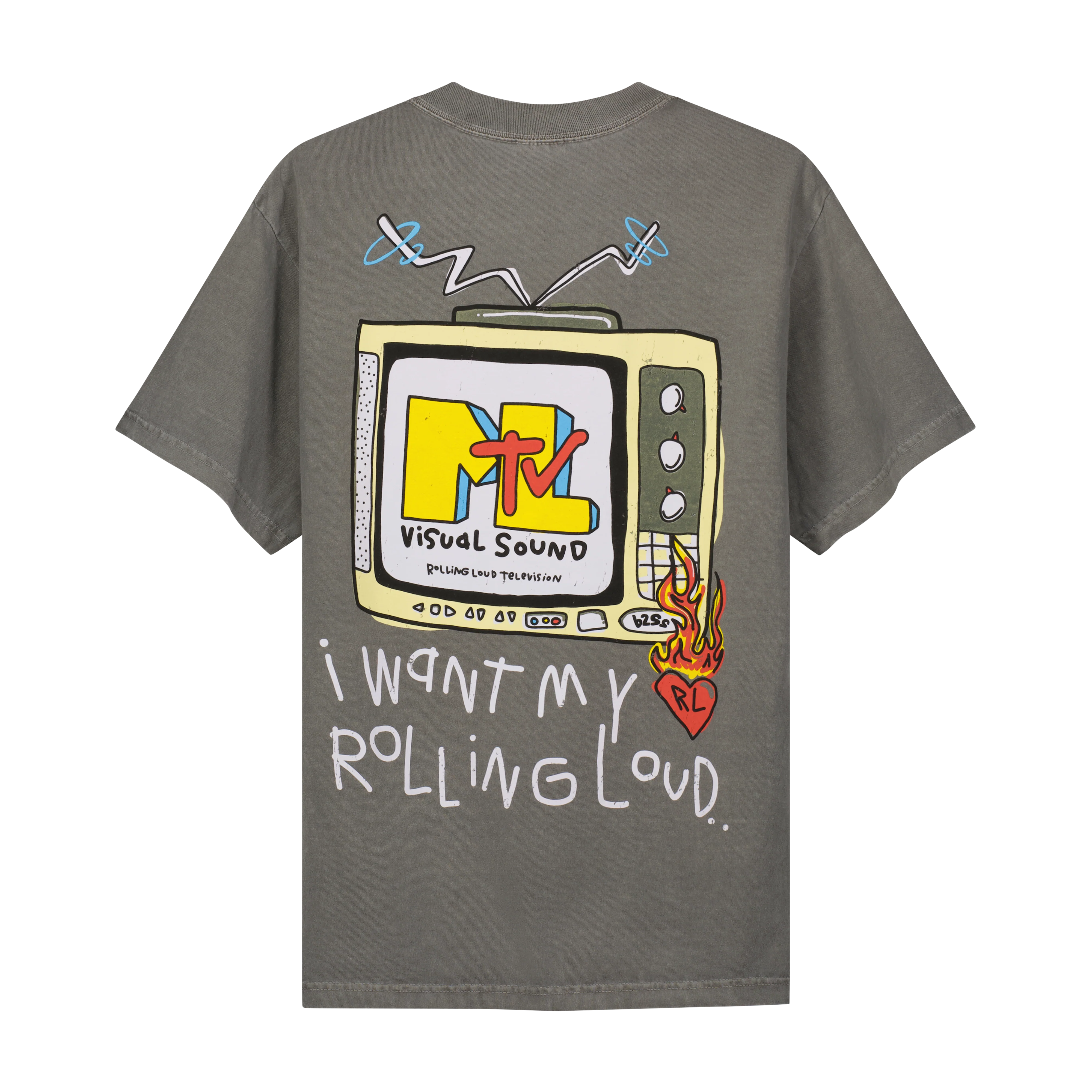 RL X B2SS I Want My RL Washed Black Tee - Image 2