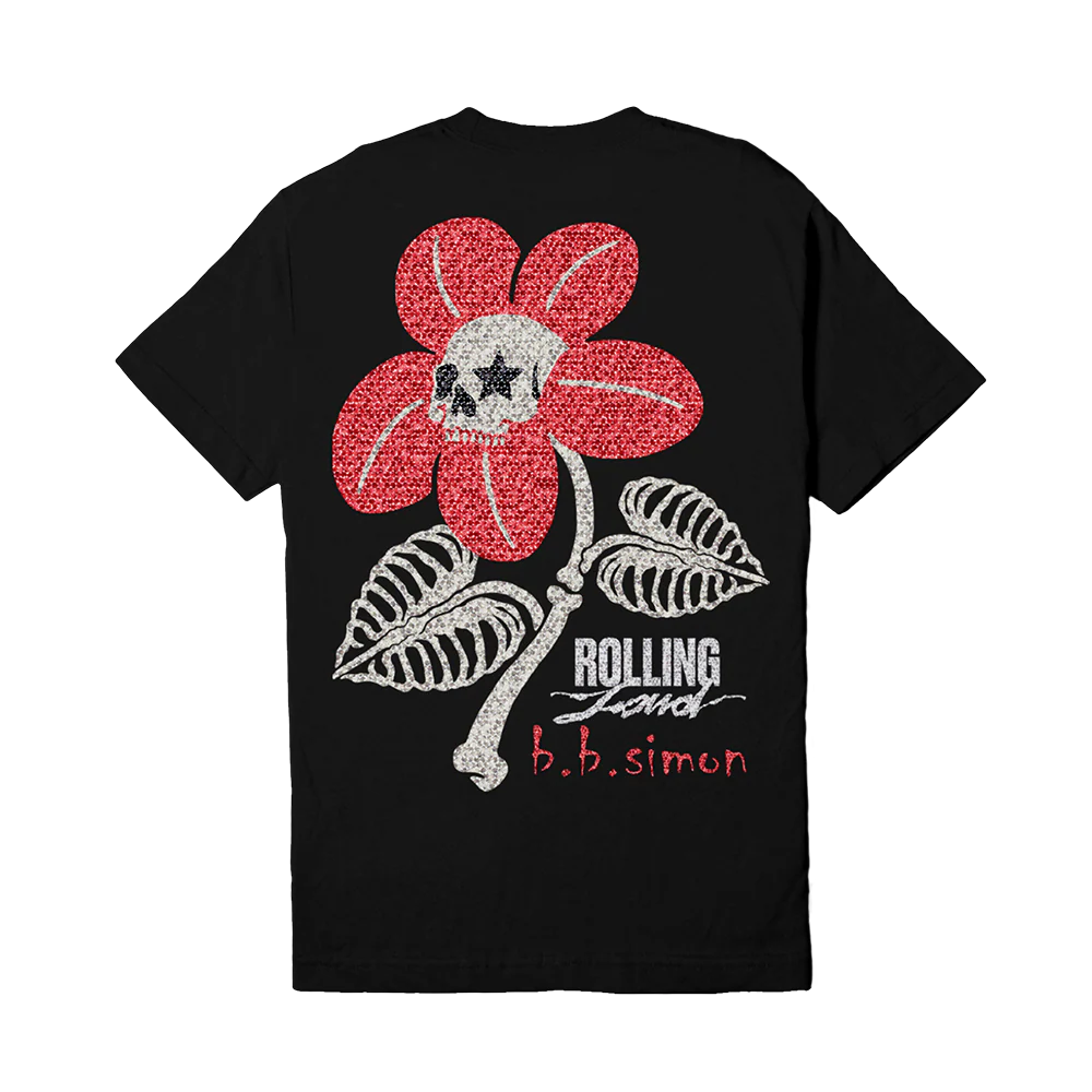 RL x BB Simon  Swarovski Crystal Black Flower Tee