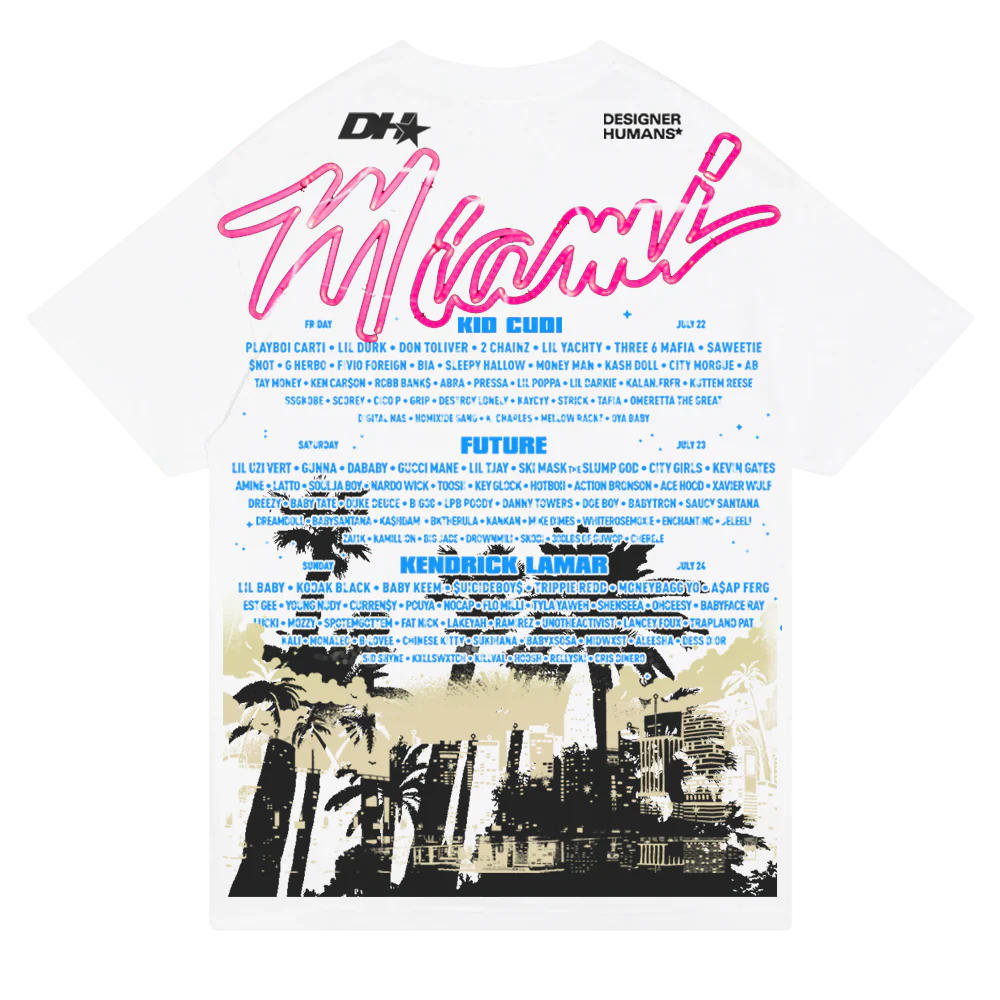 Designer Humans x Rolling Loud T Shirt White Miami 2022 - Image 2