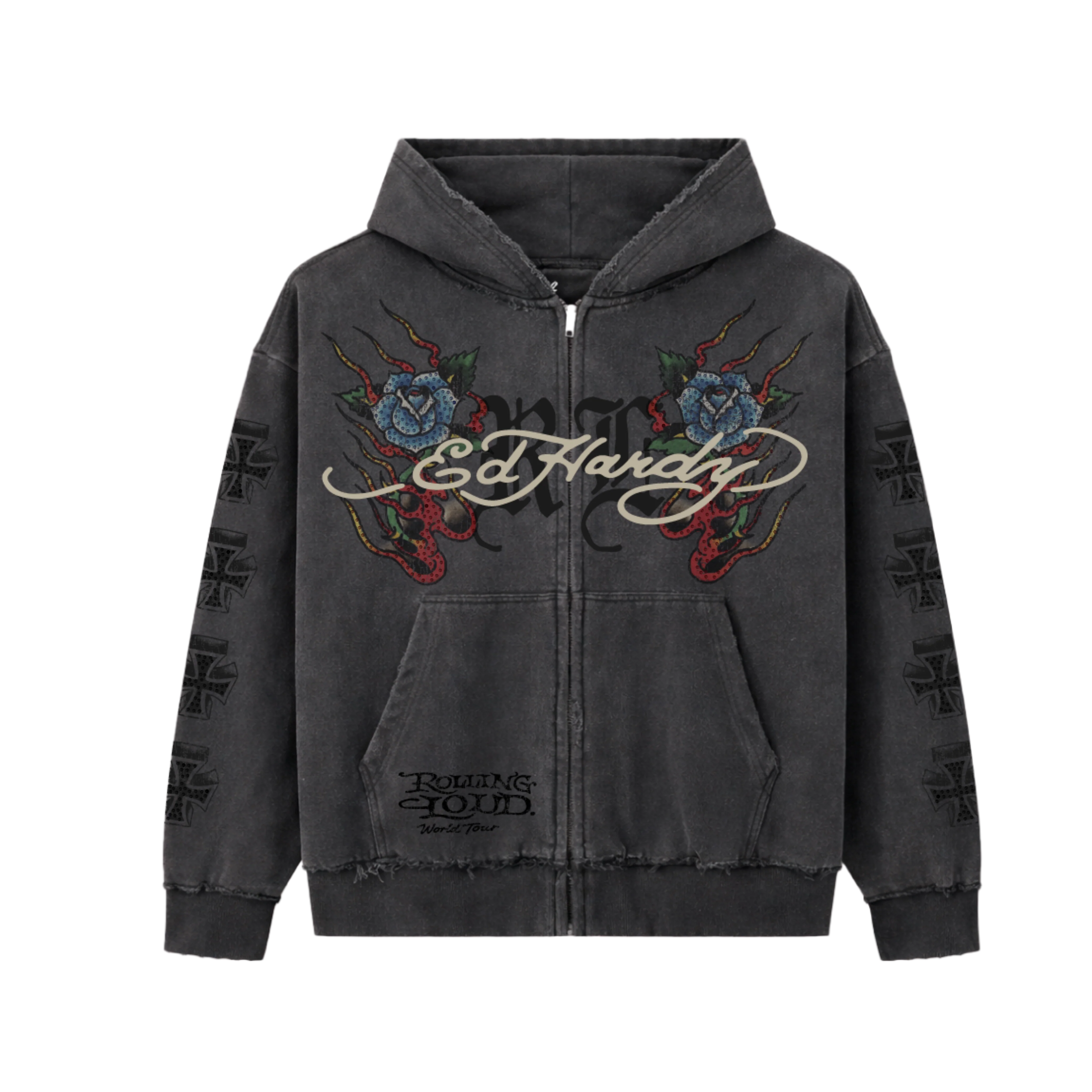 RL X ED HARDY CROSS HOODIE