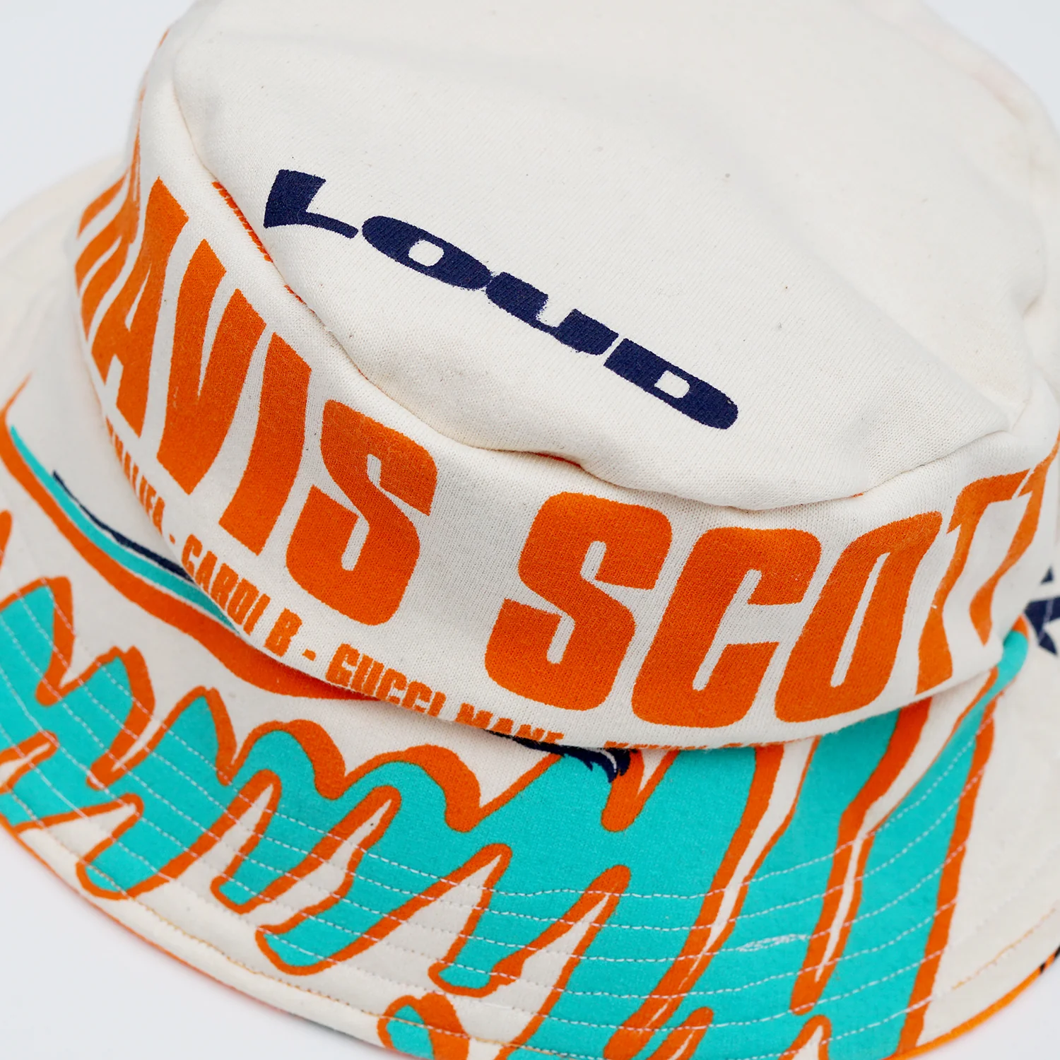 Rolling Loud x ALTAMAR Reversible Bucket Hat Orange/Cream - Image 2