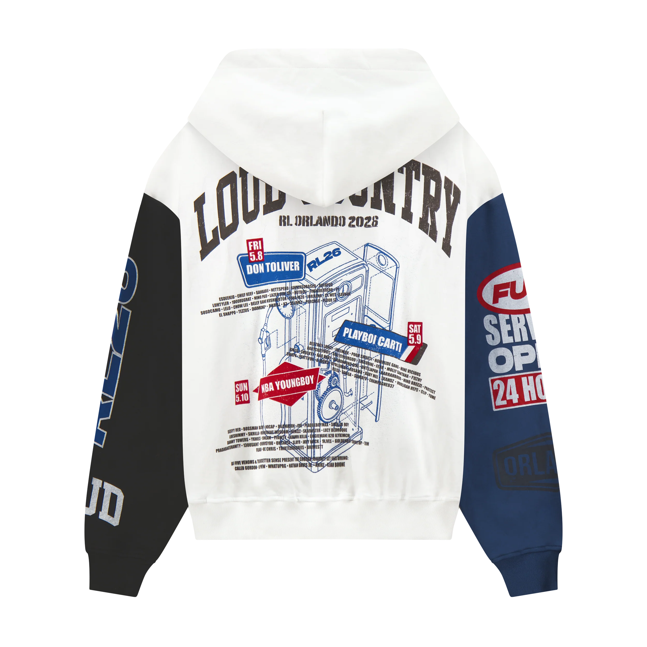 Service Dept. Split Cream and Blue 26 Lineup Zip Hoodie - Image 2