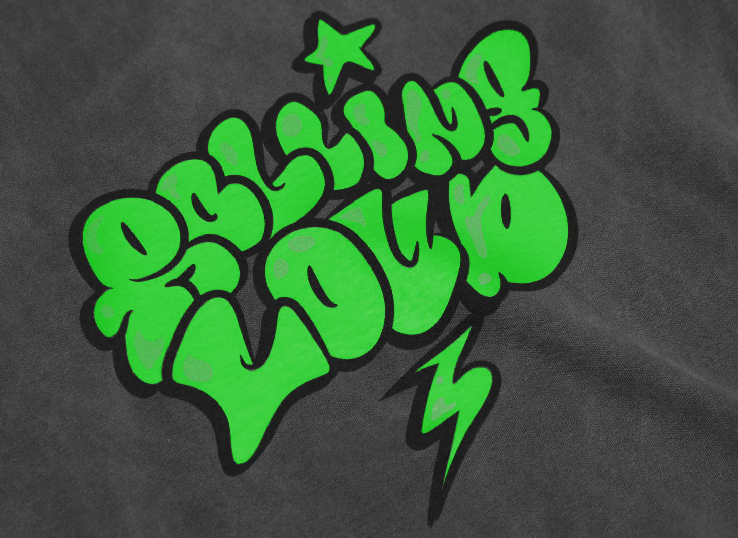 Sketch Vintage Black Crewneck Neon Green - Image 3