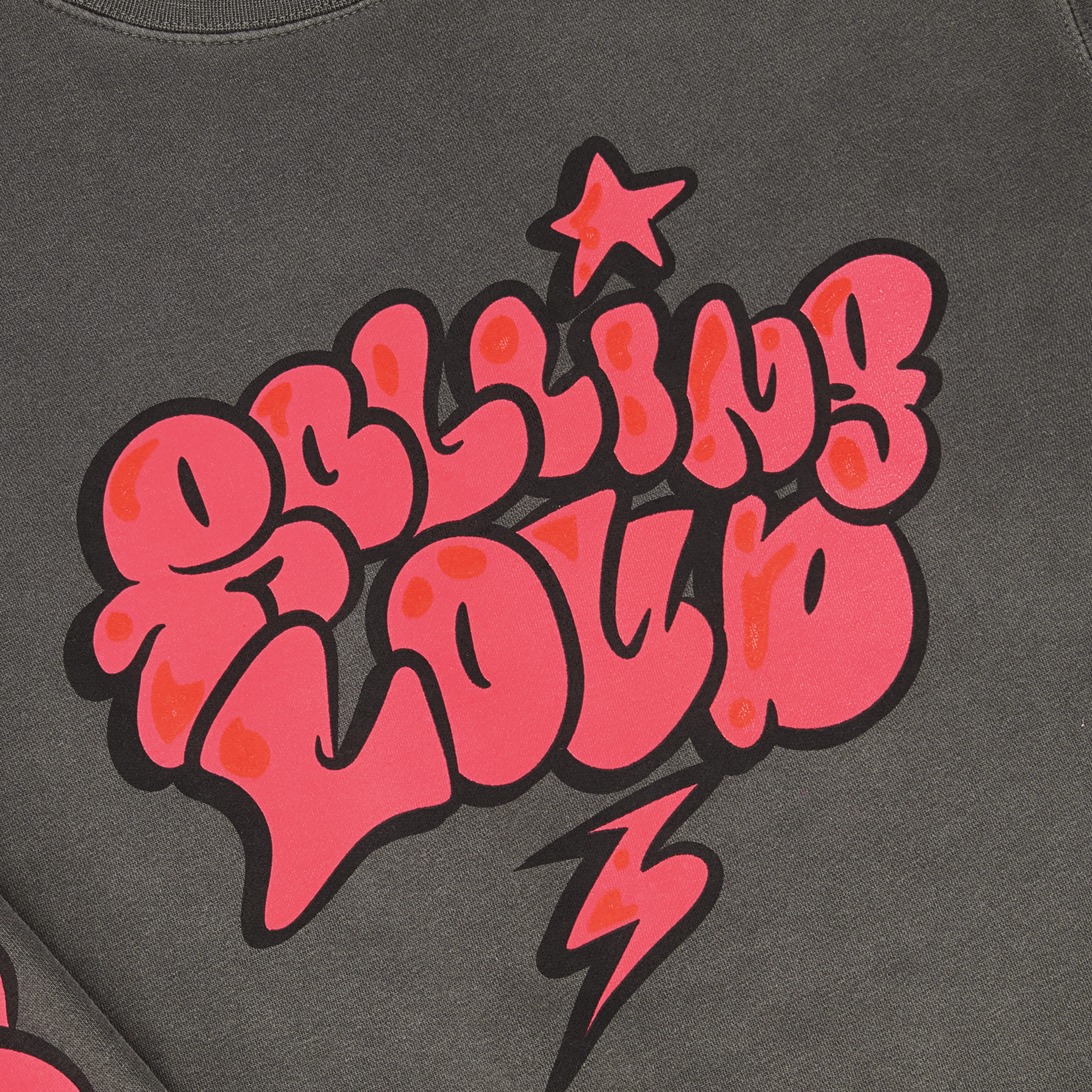 RL Sketchy Logo PINK Vintage Black Crewneck - Image 3
