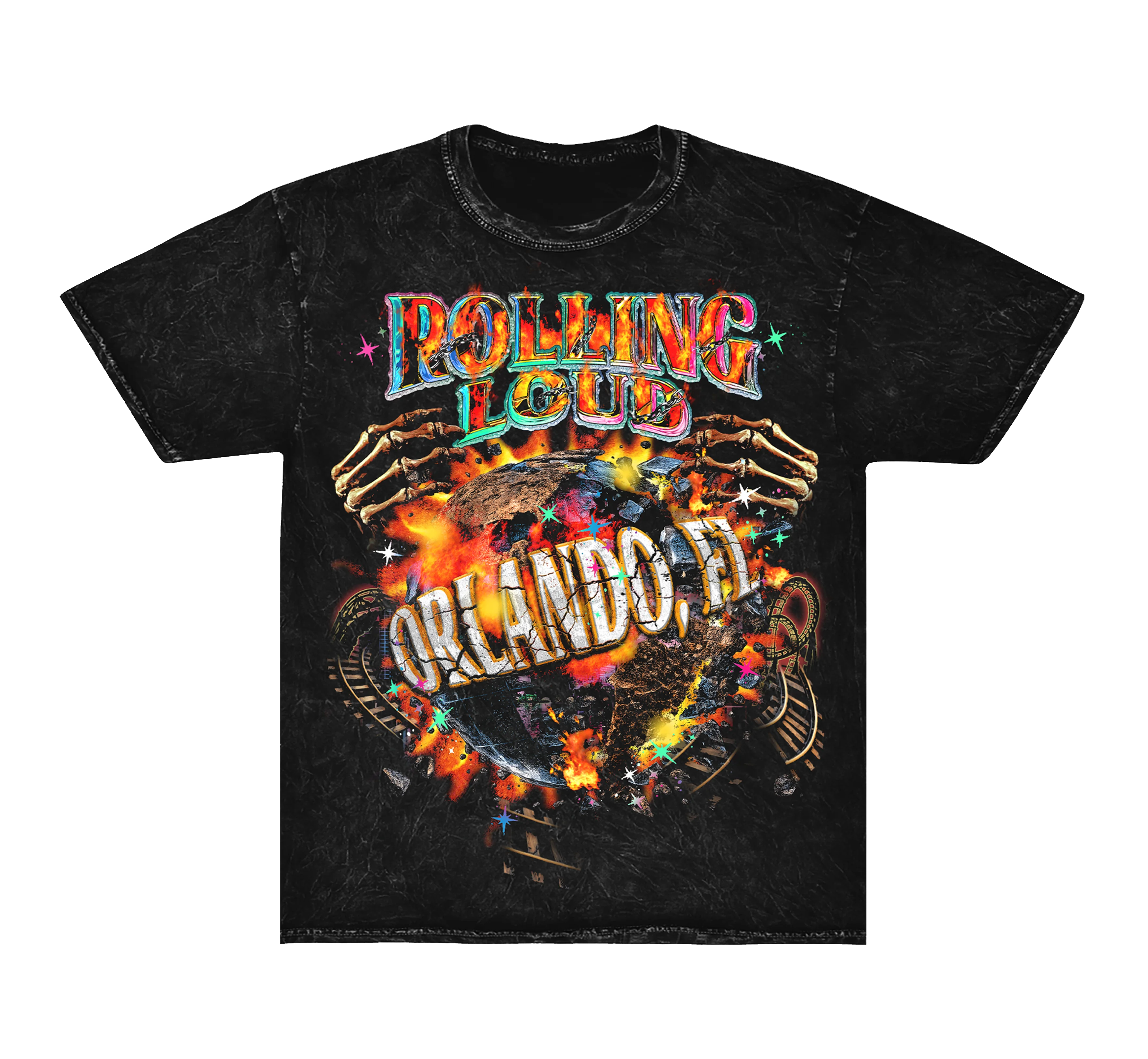 Universal Flames Mineral Black Tee