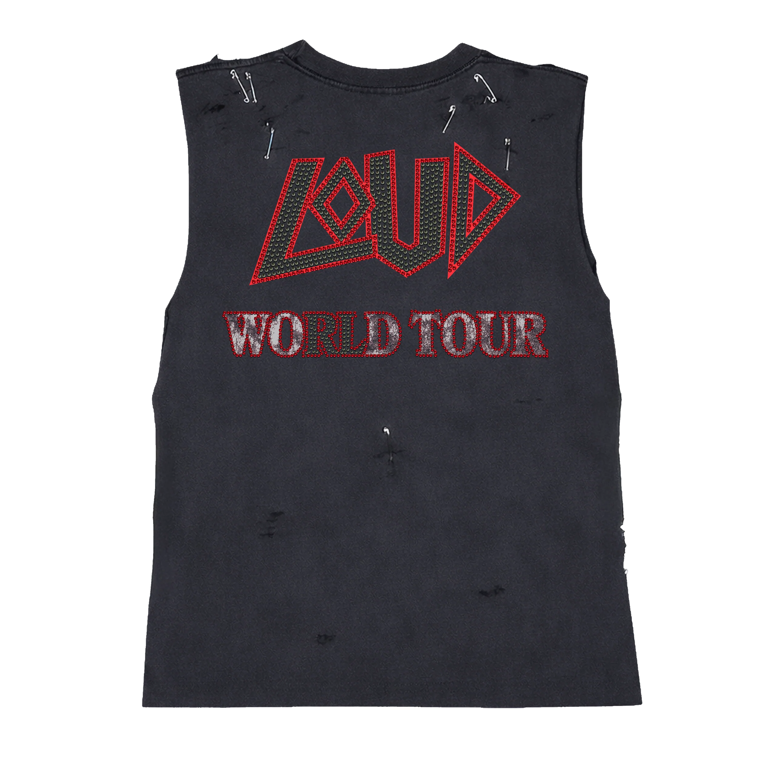 World Tour in Chains Black Muscle Tank - Image 2